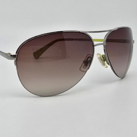 Coach S1013 045 Silver Frame Brown Gradient Lens Semi Rimless Aviator Sunglasses main image 10